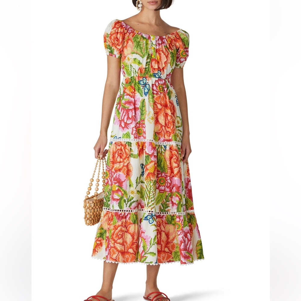 FARM Rio Vibrant Floral Maxi Skirt